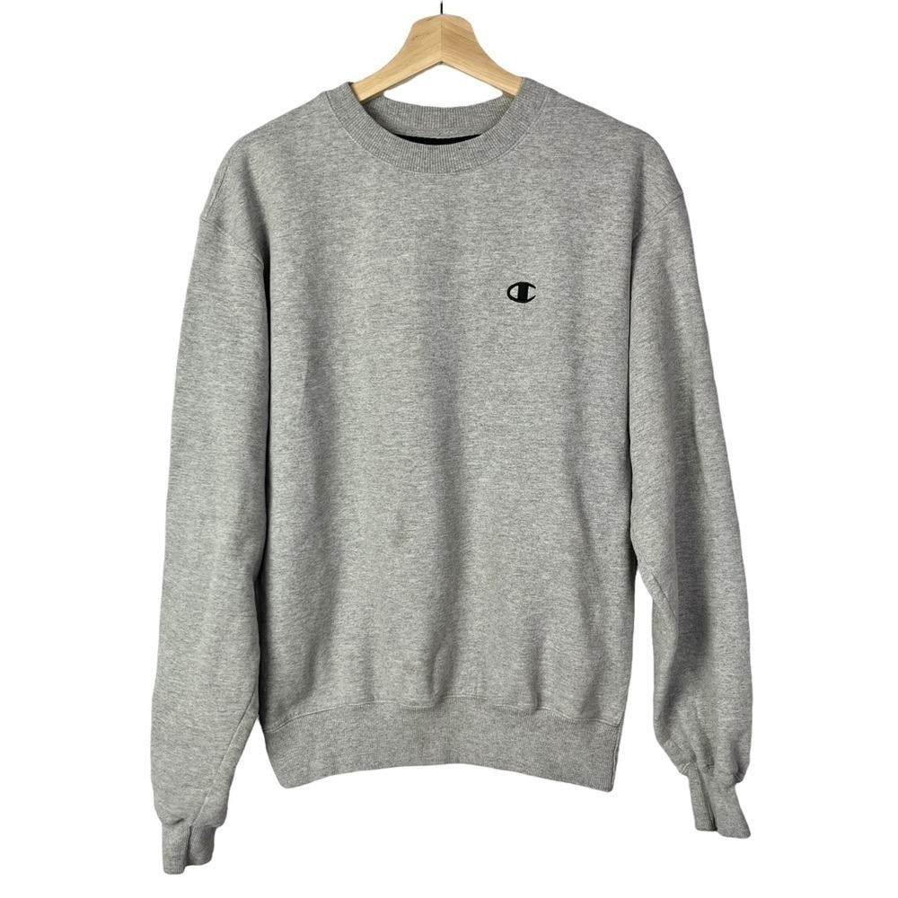 Champion‎ Gray Eco Y2K Crew Neck Pullover Sweatshirt M
